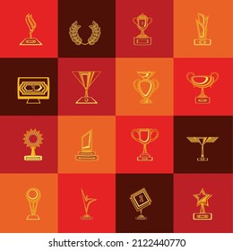 icons of awards, trophy and medals