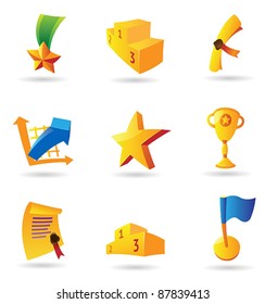 Icons for awards. Vector illustration.