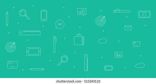 Icons background vector illustration, set of sketch icons backdrop line outline style for analytics, finance or statistics design