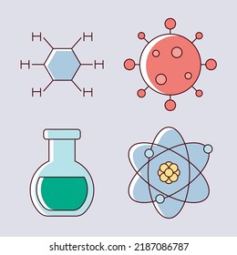 icons bacteria biology test vector