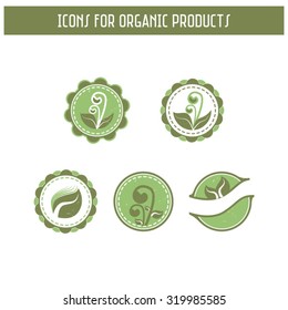 Icons - badges for organic products