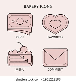 icons for the bakery or candy shop