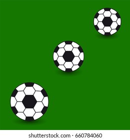Icons of a ball on a green background