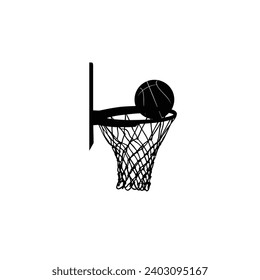Icons for basketball that are flat. Sporting icons in white and black. Basketballs in vector form., basket ball, silhouette, basketball, silhouette basketball background,