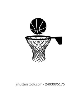 Icons for basketball that are flat. Sporting icons in white and black. Basketballs in vector form., basket ball, silhouette, basketball, silhouette basketball background,