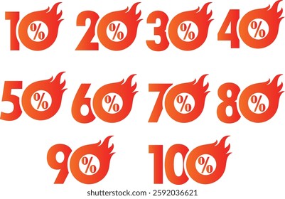 Icons to be used in discount, campaign and sales designs on a white background. vector