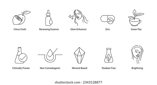 Icons of Beauty: Exploring the World of Vector Skincare Icons, Where Nature and Science Converge for Radiant Skin, UV Protection, and Renewed Glow