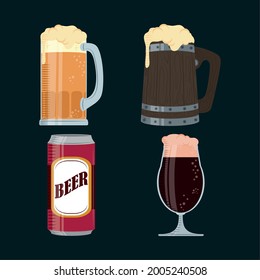 icons beer alcohol drinks cartoon
