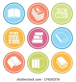 Icons of books different colors. Vector. EPS-10
