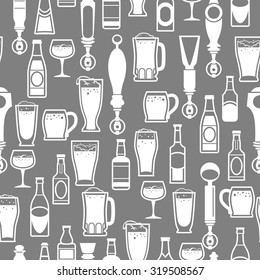 icons of bottles drinks and beer taps