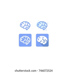 icons brain creative design blue on white background. web. Symbols. vector illustration