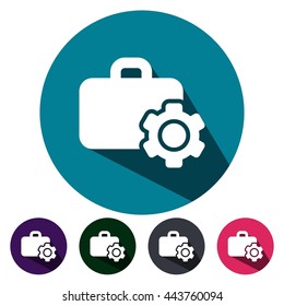 icons briefcase settings flat for Web, Mobile and business