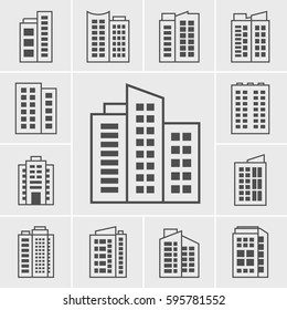 Icons Building Vector illustration