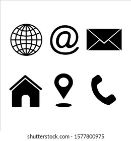 Icons Business Card. Vector Thin Line symbols set.