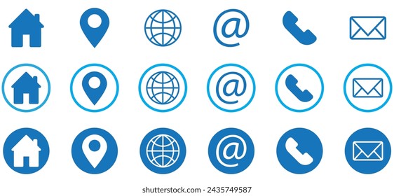 Icons Business Card. Vector Thin Line symbols set. collection of business icons 