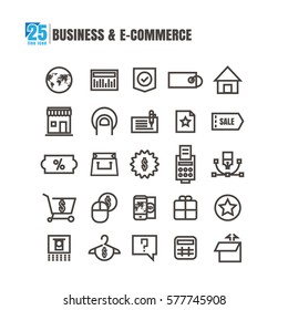 icons Business E-commerce vector on white background