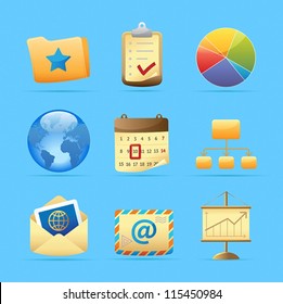 Icons for business metaphors and symbols. Vector illustration.