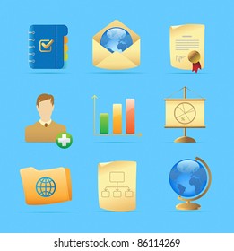 Icons for business metaphors and symbols. Vector illustration.