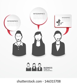 icons business people with dialog speech bubbles / can be used for infographics / business banners / education template / graphic or website layout vector