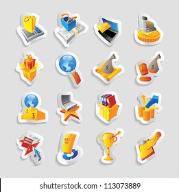 Icons for business and retail commerce. Vector illustration.