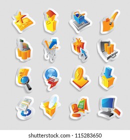 Icons for business and retail commerce. Vector illustration.