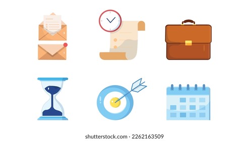 The icons of business theme,in cartoon character,isolated on white background