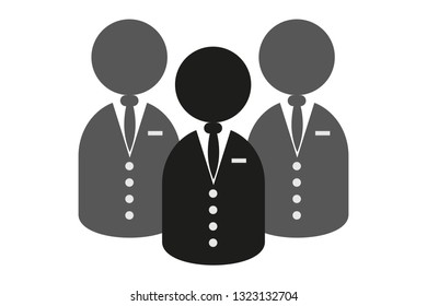Icons of businessmen on white background.