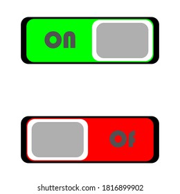 Icons of buttons turn on and off insulated on a white background. Vector icons turn on and off.