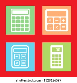 Icons for calculation, math, calculator, vector illustration in flat, EPS10.