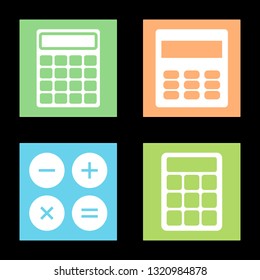 Icons for calculator, accounting, math, vector illustration in flat, EPS10. 