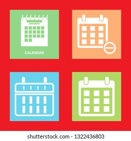 Icons for calendar, reminder, vector illustration in flat, EPS10. 
