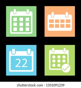 Icons for calendar, reminder, vector illustration in flat, EPS10.