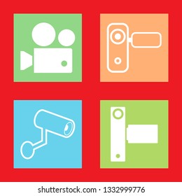 Icons for camera, video, vector illustration in flat, EPS10.