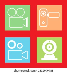 Icons for camera, video, vector illustration in flat, EPS10.