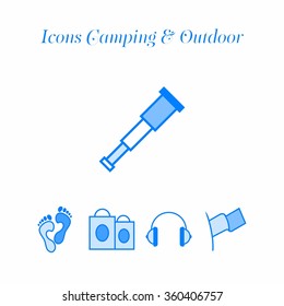 Icons camping and outdoors