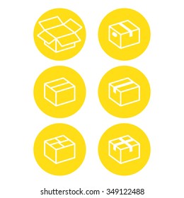 icons cardboard boxes