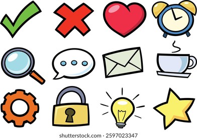 Icons in Cartoon Style Collection