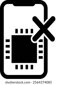 Icons of cell phone smart phone failure	