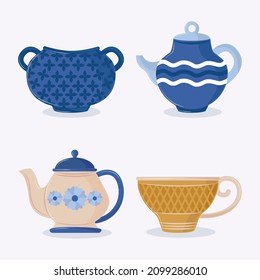 icons ceramic pots and cup