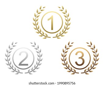 Icons for the championship from numbers one to three