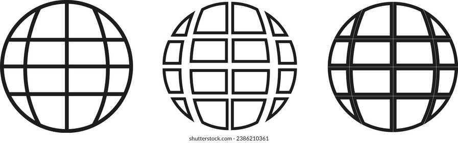 Сollection of icons for changing the language on a white background