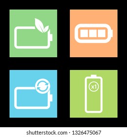 Icons for charge and battery, vector illustration in flat, EPS10.
