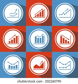 Icons with charts for design