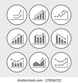 Icons with charts and graphs