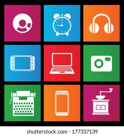 Icons with charts and graphs