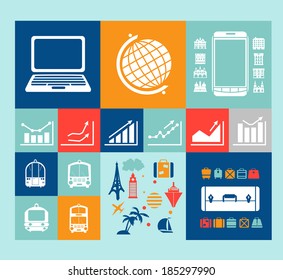 Icons with charts and graphs