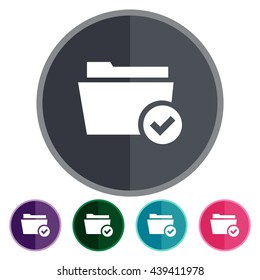 icons checked folder for Web, Mobile and business