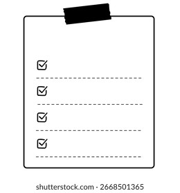 Icons for checklists, to-do lists, task lists, and done lists. Check marks and clipboard illustrations.