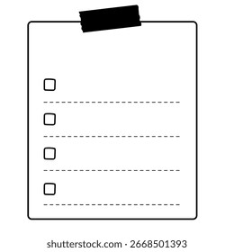 Ícones para listas de verificação, listas de tarefas pendentes, listas de tarefas e listas de tarefas concluídas. Marcas de verificação e ilustrações na área de transferência.