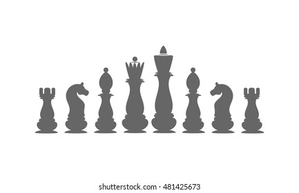 Icons chess pieces. The king, queen, bishop, rook knight pawn Vector